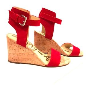 Sam Edelman-Red wedge sandals